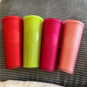 Starbucks Studded Tumbler Lot – Bright & Pink Colorway Set (4 Cups)